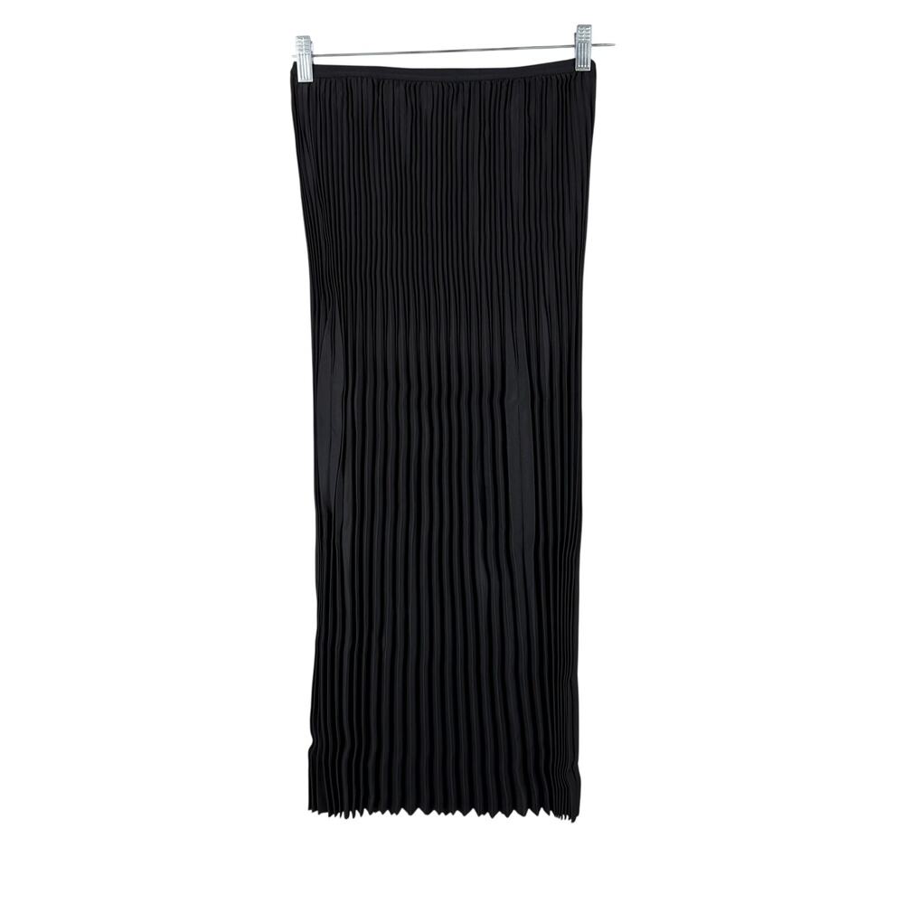 Eileen Fisher NWT Woven Wool Silk Pleated A-Line Midi Maxi Skirt Black Size 1X - Picture 3 of 9